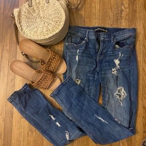 Express Distressed Skinny Jeans